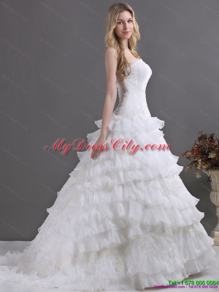 2015 Maternity Sweetheart Wedding Dress with Lace and Ruffles