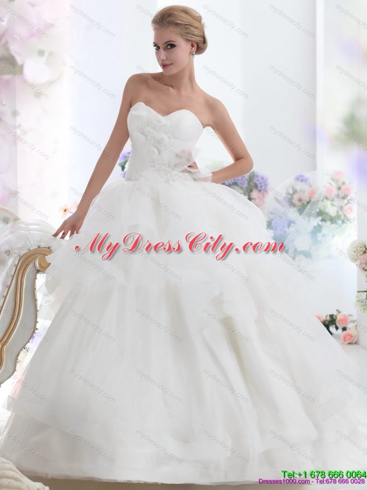 Maternity 2015 Sweetheart Wedding Dress with Hand Made Flowers