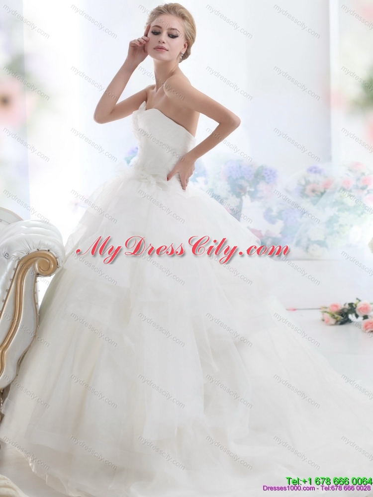 Maternity 2015 Sweetheart Wedding Dress with Hand Made Flowers