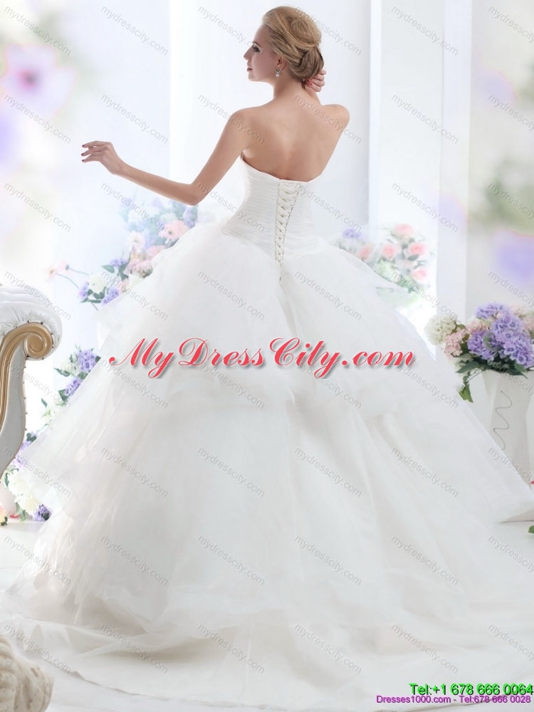 Maternity 2015 Sweetheart Wedding Dress with Hand Made Flowers