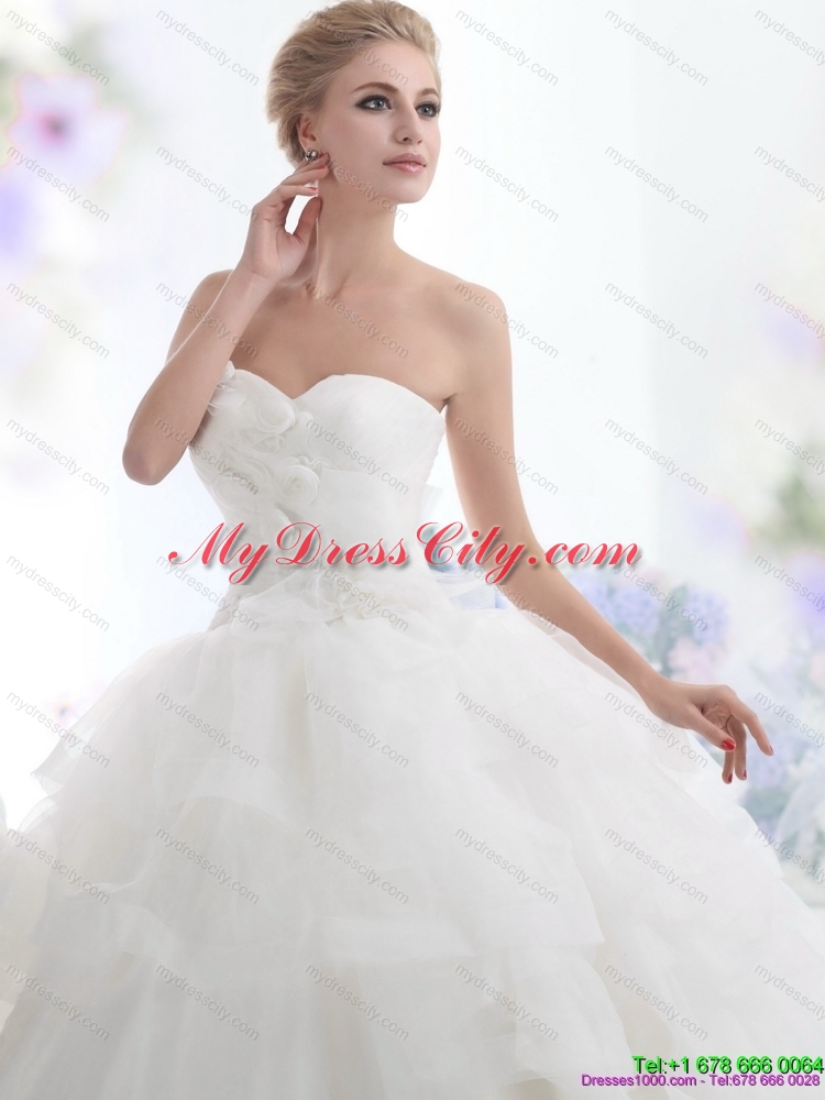 Maternity 2015 Sweetheart Wedding Dress with Hand Made Flowers