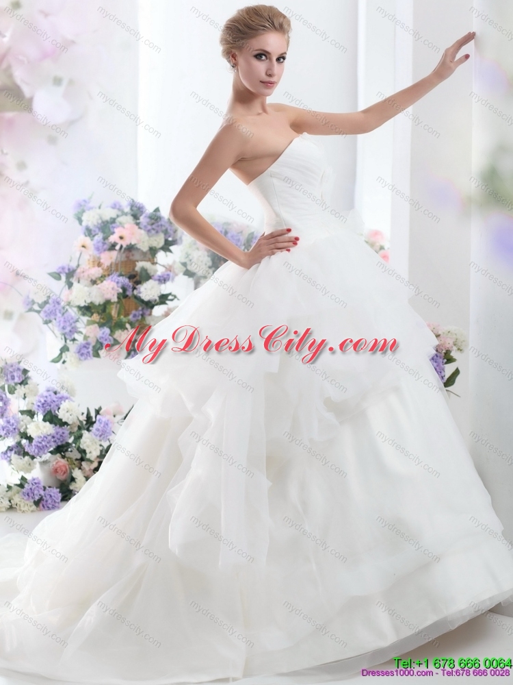 Maternity 2015 Sweetheart Wedding Dress with Hand Made Flowers