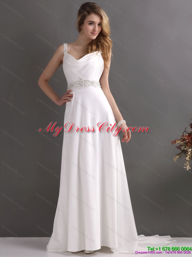 Maternity Straps Wedding Dress with Paillette for 2015