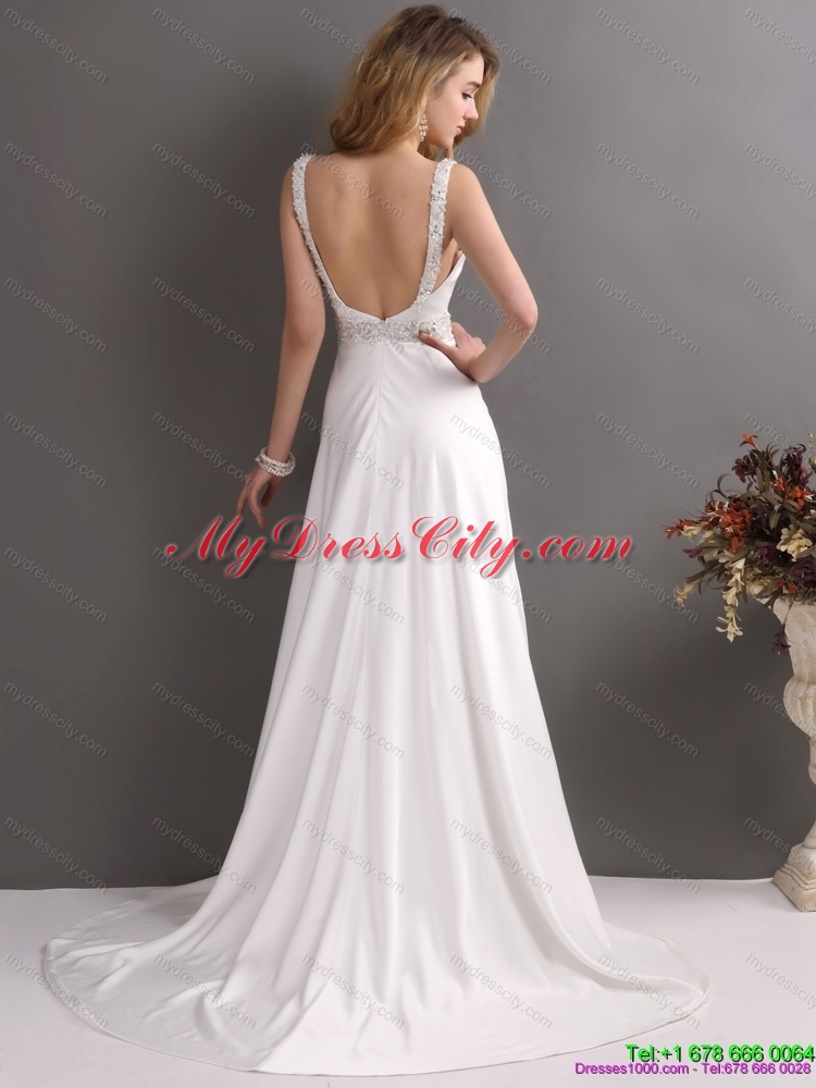 Maternity Straps Wedding Dress with Paillette for 2015