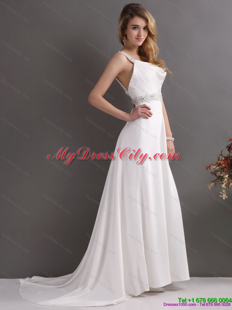 Maternity Straps Wedding Dress with Paillette for 2015