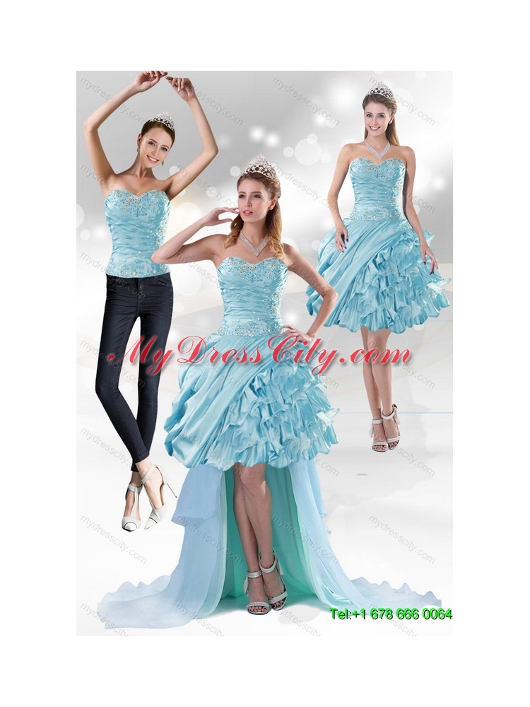 Perfect Sweetheart 2015 Detachable Prom Skirts with Beading and Ruffled Layers