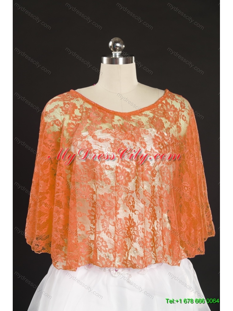 Coral Red Lace Hot Sale Wraps with Beading for 2014