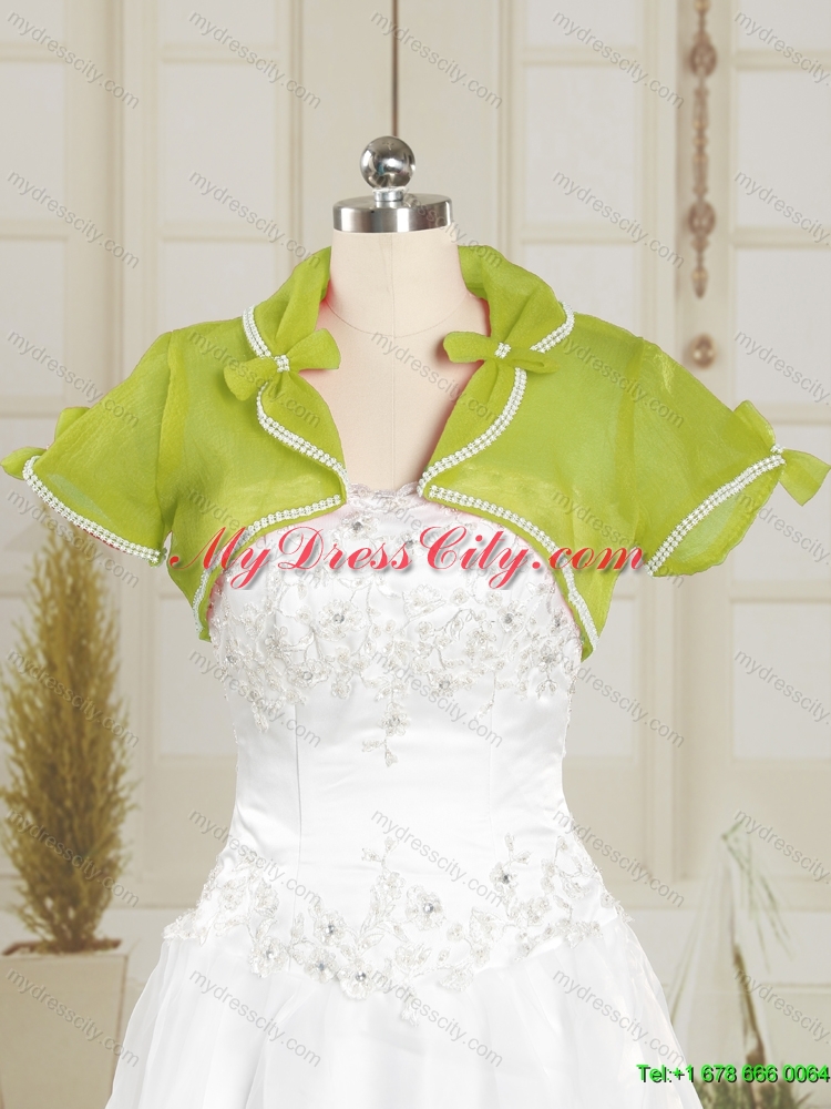 Olive Green Organza Wedding Party Shawls with Beading