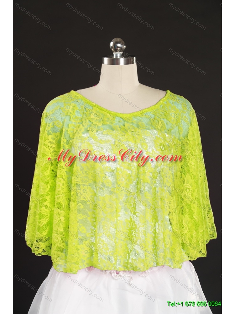 2014 Turquoise Lace Hot Sale Wraps with Beading