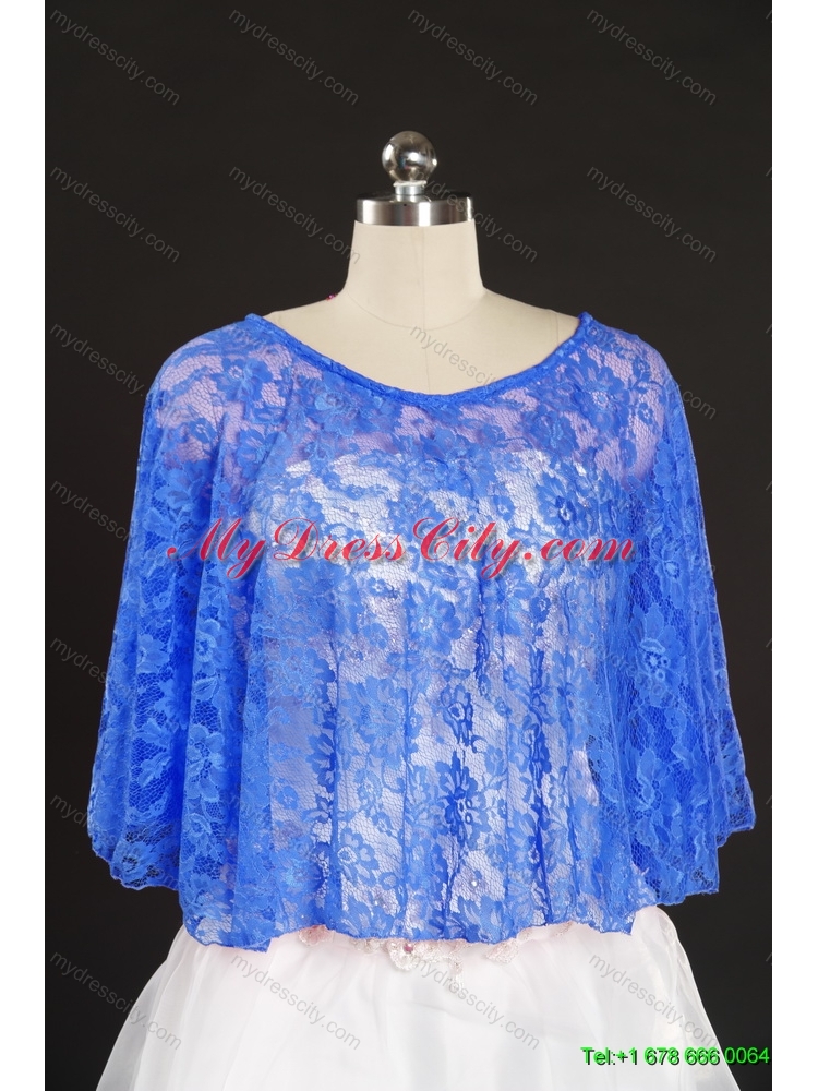 Beading Lace Hot Sale Aqua Blue Wraps for 2014