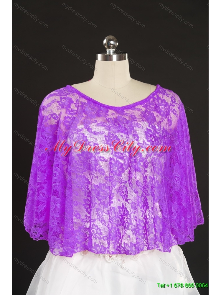 Beautiful Beading Lace Hot Sale Wraps in Fuchsia