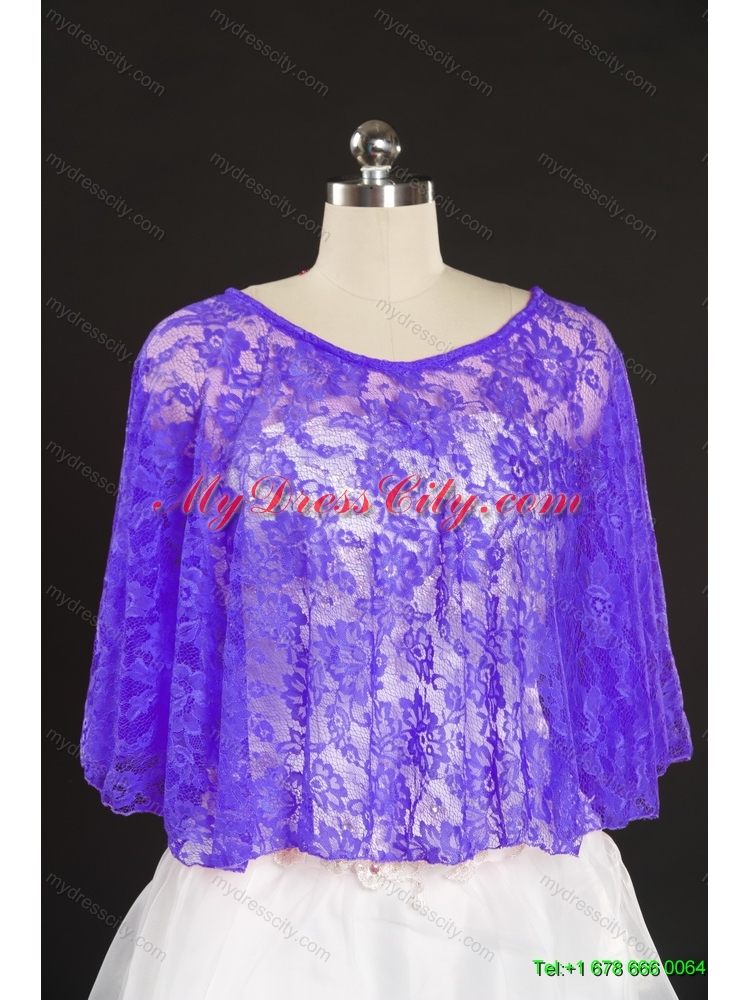 Beautiful Beading Lace Hot Sale Wraps in Fuchsia