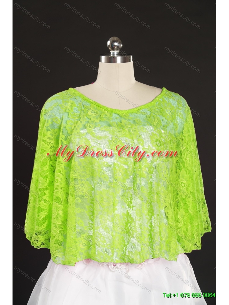 Spring Green Beading Lace Fall Wraps for 2014