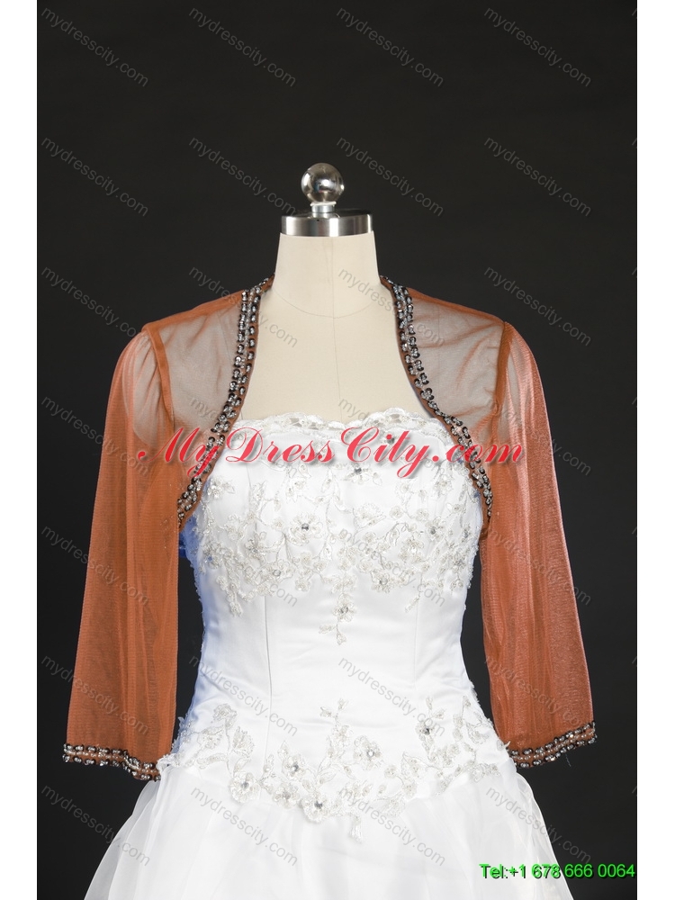 Cheap Red Long Sleeves Beading Wraps in 2014