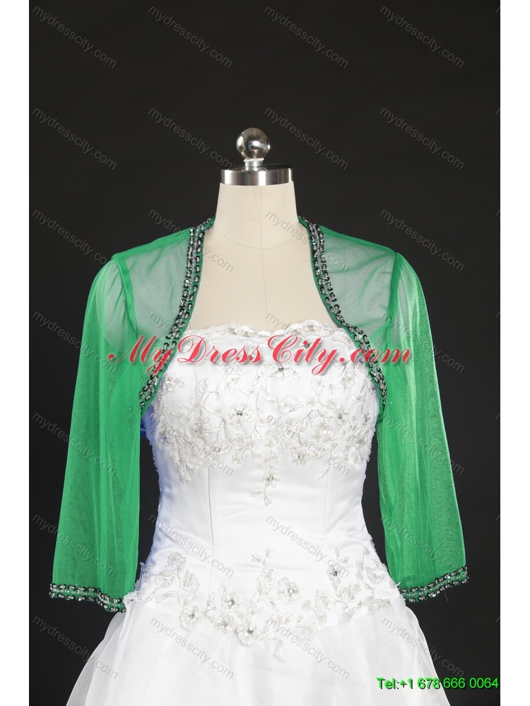 Long Sleeves Beading Wedding Party Wraps for 2014