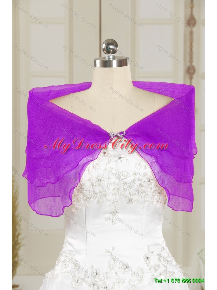 2014 Fashionable Purple Shawls with Beading