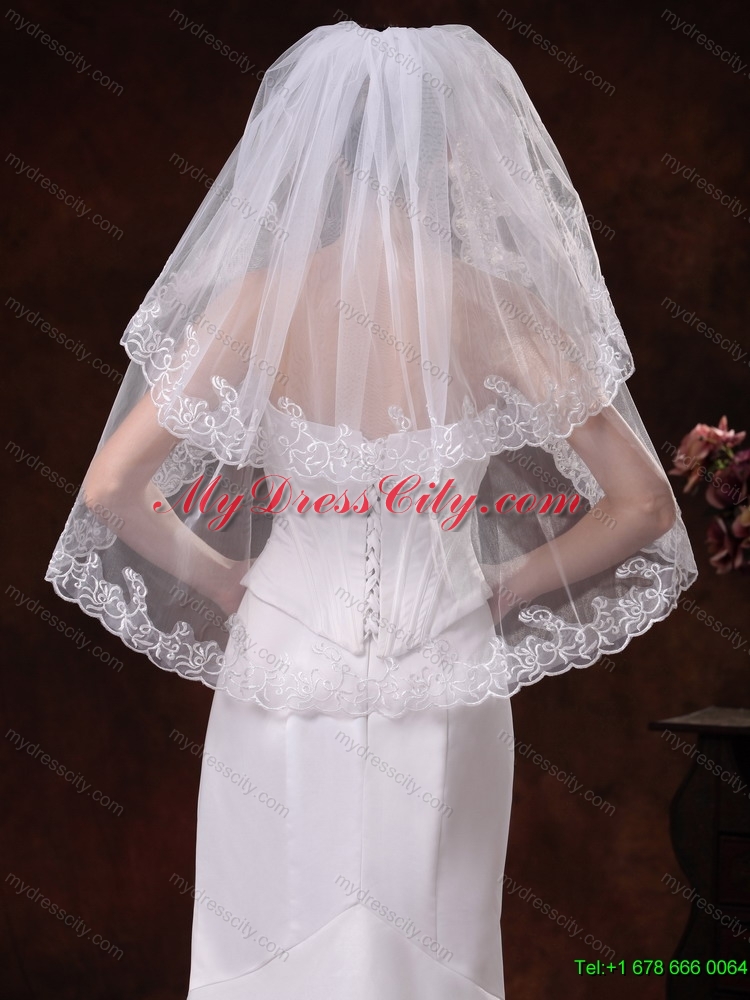 Two-tier With Embroidery Tulle Graceful Wedding Veil