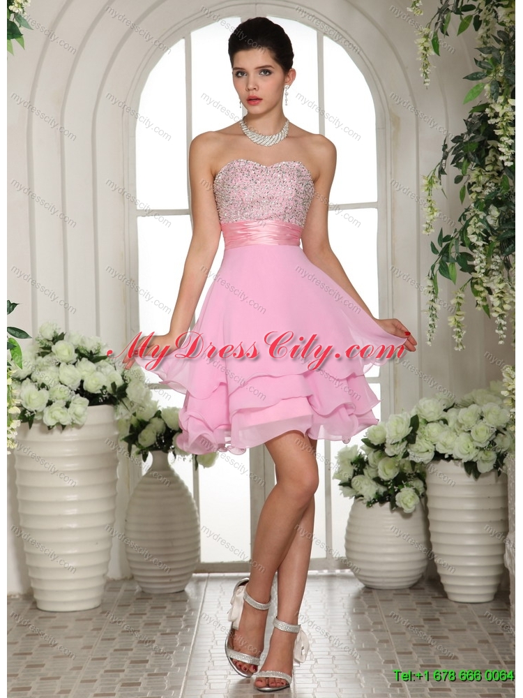 White Strapless Beading Quinceanera Dress and Baby Pink Short Beading Prom Dresses and  Affordable Little Girl Pageant Dress with Beading and Ruffles