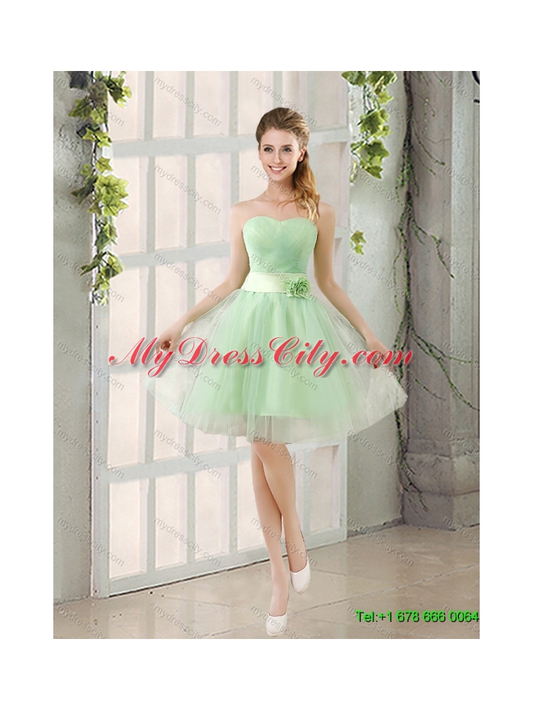 Beading Multi Color Sweetheart Quinceanera Gown and Apple Green Short Prom Dresses and  Straps Ruffles Little Girl Dress