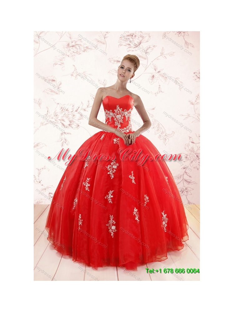 Red Ball Gown Appliques Quinceanera Dress and Short Beading White Dresses and Red Halter Top Little Girl Dress