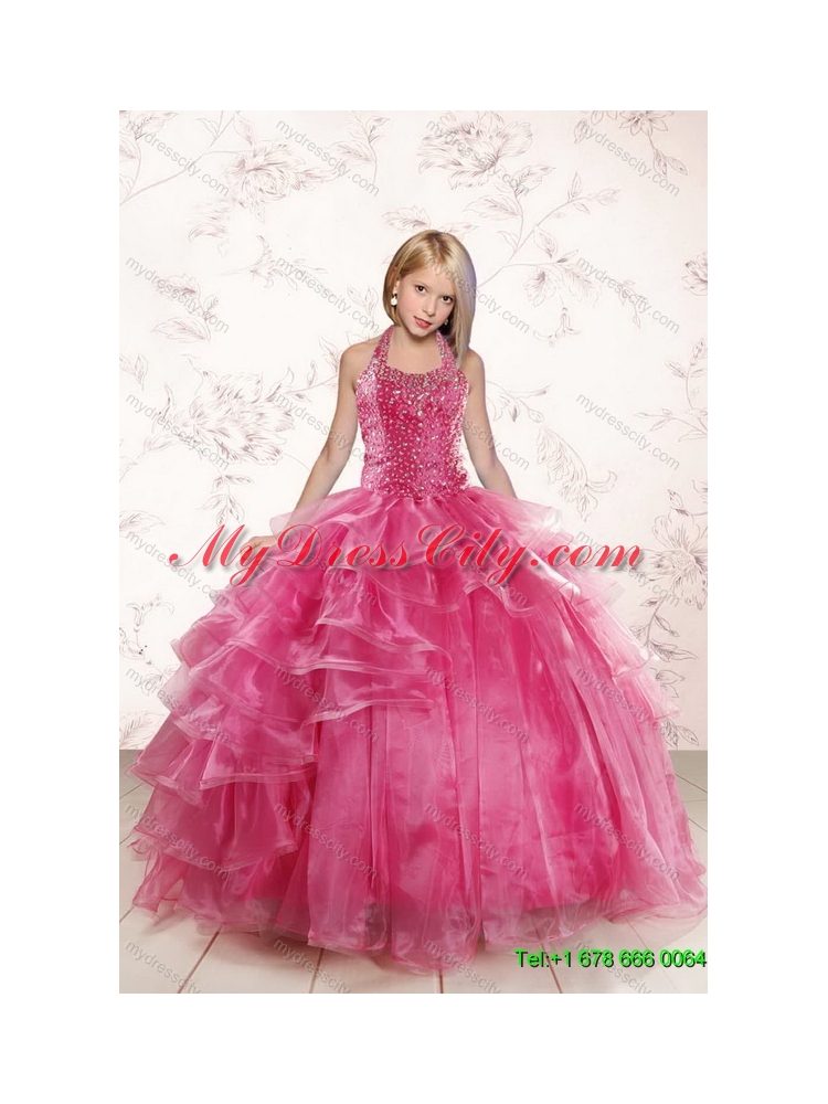 Strapless Beading Coral Red Sweet 16 Dress and Beading Short Lavender Prom Dresses and Halter Top Beading Little Girl Dress