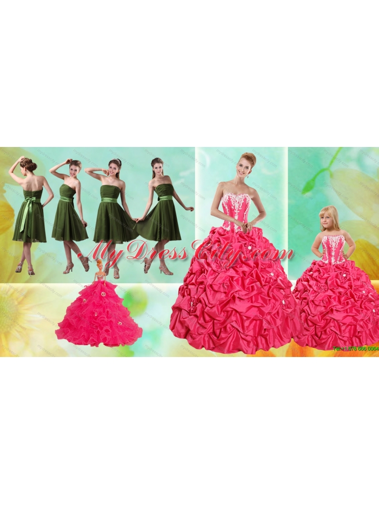 Pick Ups Ball Gown Quinceanera Dress and Strapless Ruching Short Prom Dresses and Appliques Little Girl Dress