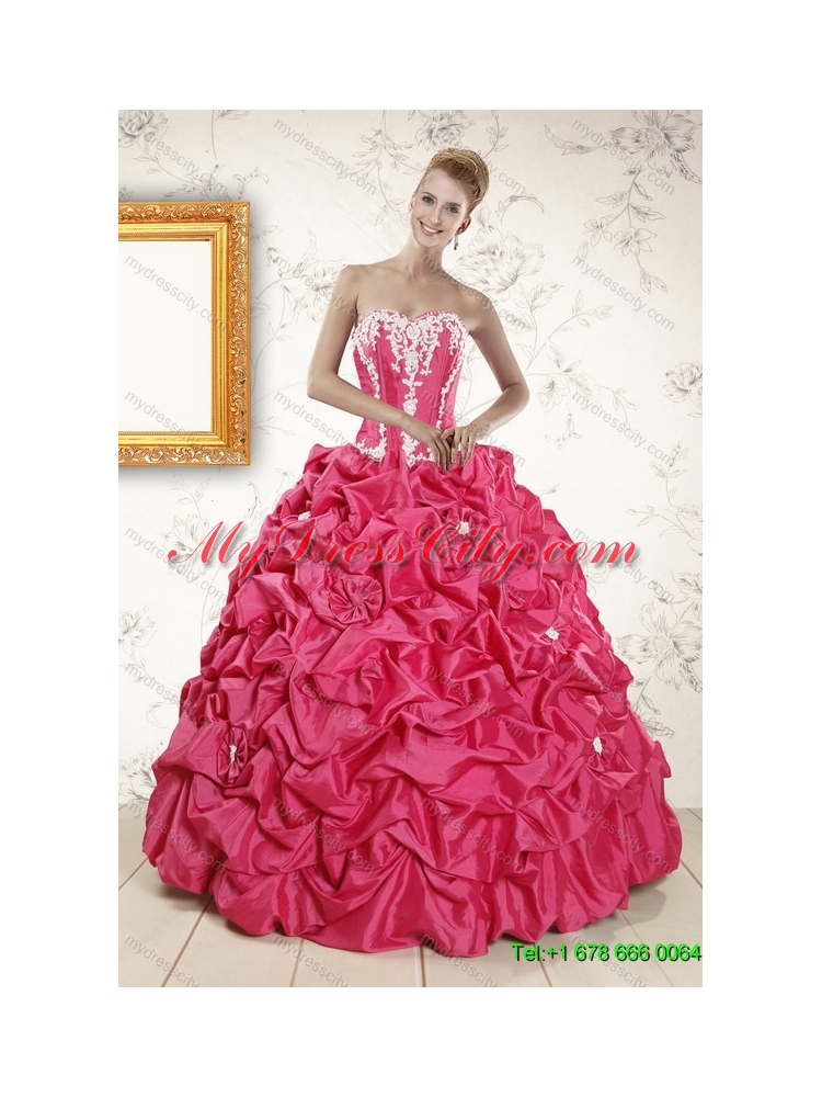 Pick Ups Ball Gown Quinceanera Dress and Strapless Ruching Short Prom Dresses and Appliques Little Girl Dress