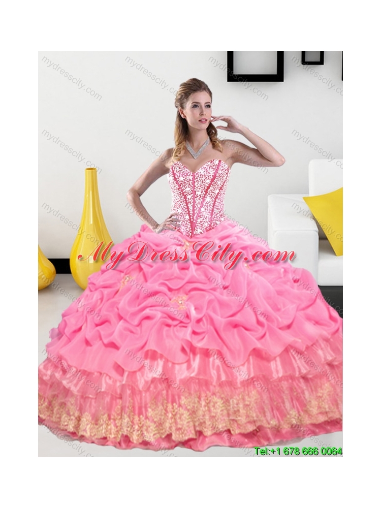 Exclusive Sweetheart 2015 Quinceanera Dresses with Pick Ups and Beading