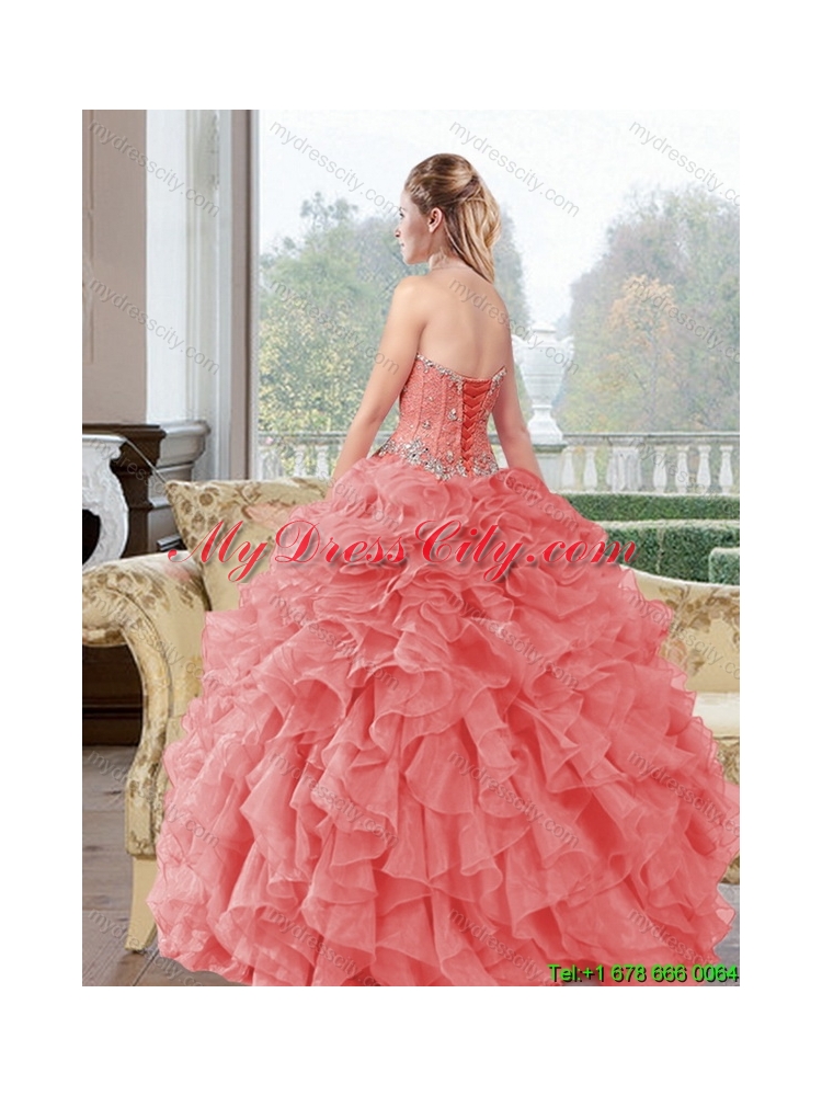 Best Beading and Ruffles Sweetheart 2015 Quinceanera Dresses in Baby Blue