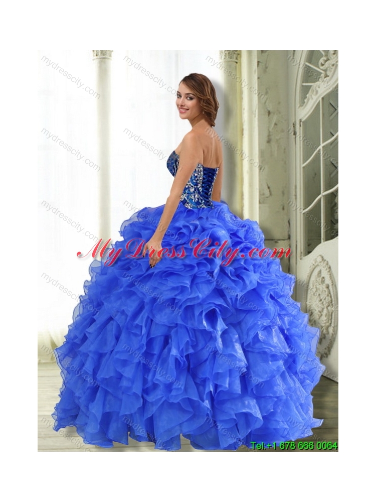 Best Strapless 2015 Quinceanera Dresses with Beading and Ruffles