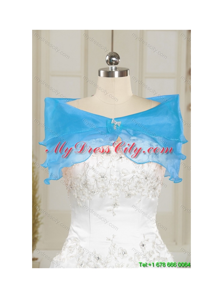 Luxurious Sweetheart Teal 2015 Quinceanera Dresses with Appliques and Ruffled Layers