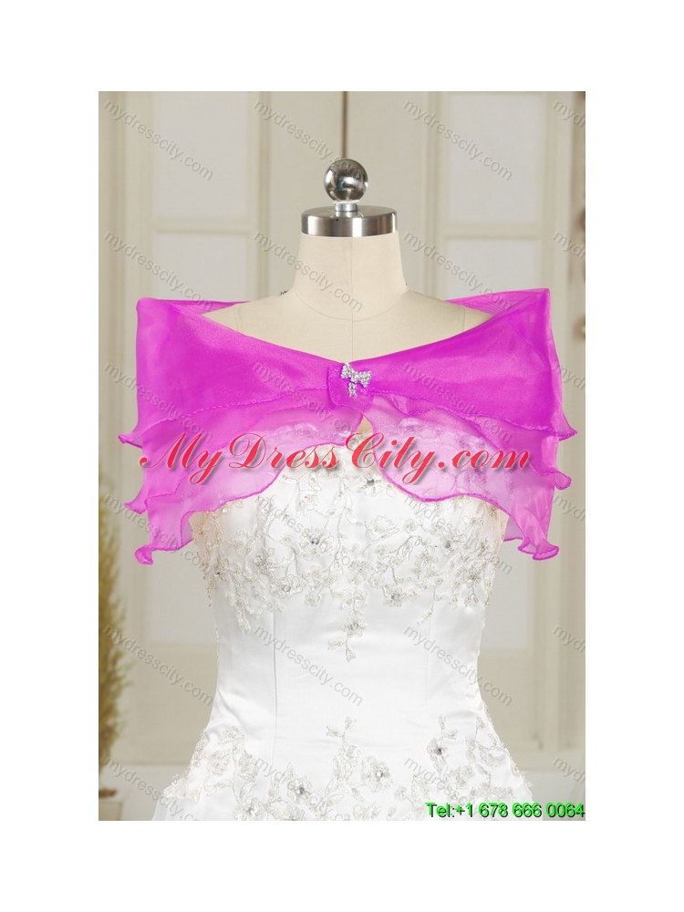 Cheap Beading and Embroidery Hot Pink Quinceanera Dresses for 2015