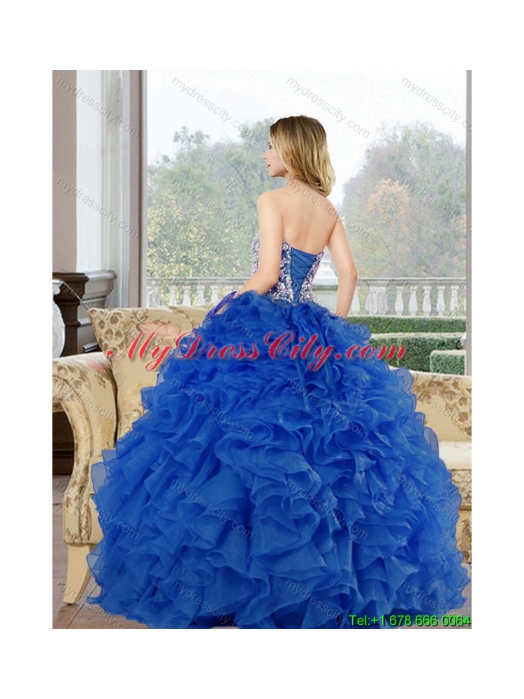 Cheap Beading and Ruffles Sweetheart Quinceanera Dresses for 2015