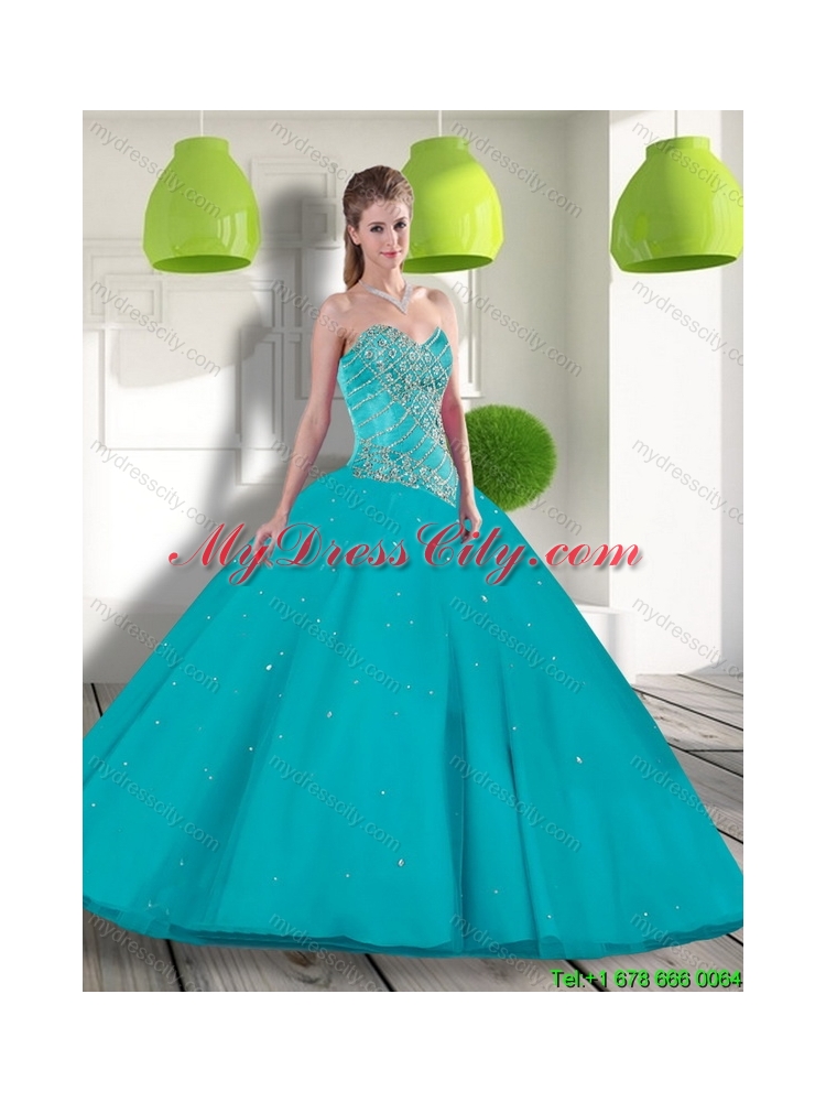 Cheap Sweetheart 2015 Quinceanera Dresses with Beading and Appliques