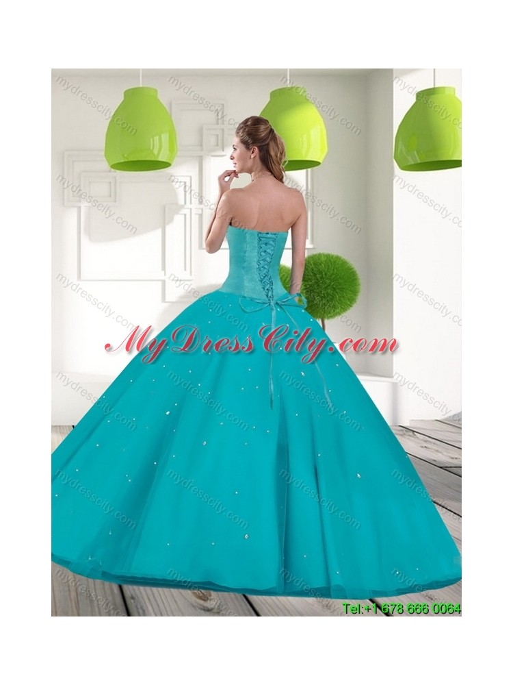 Cheap Sweetheart 2015 Quinceanera Dresses with Beading and Appliques