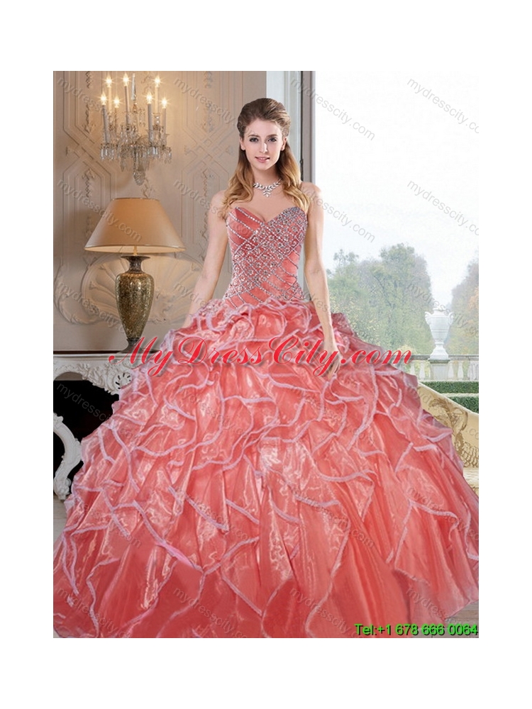 Designer Sweetheart Ruffles and Beading Quinceanera Dresses for 2015