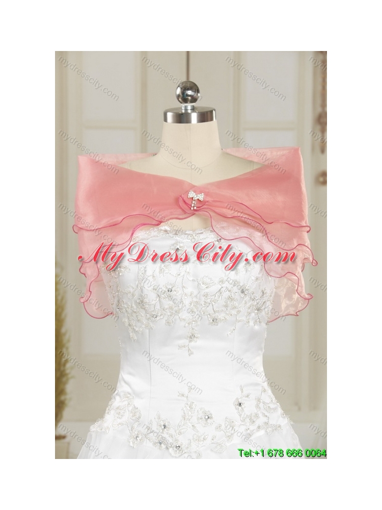 Detachable 2015 Beading and Pick Ups Sweetheart Quinceanera Skirts in Rose Pink