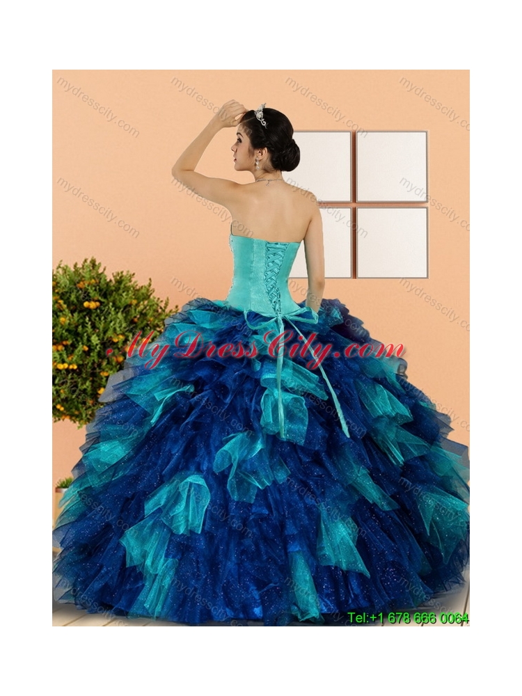 Detachable Sweetheart Beading and Ruffles Quinceanera Skirts in Multi Color