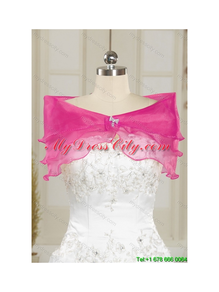 Elegant Hot Pink 2015 Quinceanera Dresses with Beading and Ruffles