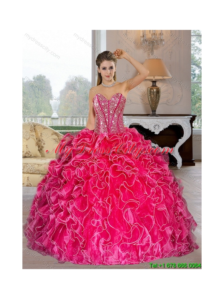 Elegant Sweetheart Ball Gown Quinceanera Dresses with Beading and Ruffles