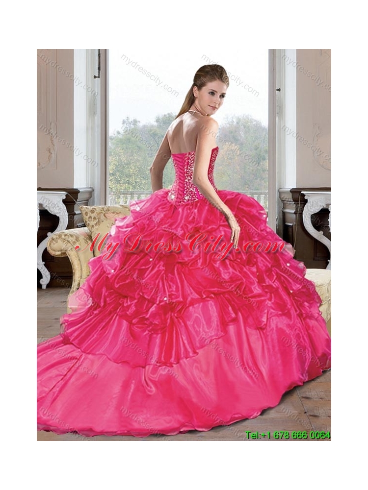 Elegant Sweetheart Beading and Ruffles Turquoise Quinceanera Dresses for 2015 Spring