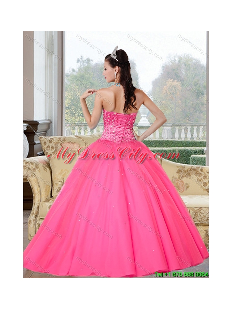 Latest Beading Strapless Quinceanera Dresses for 2015