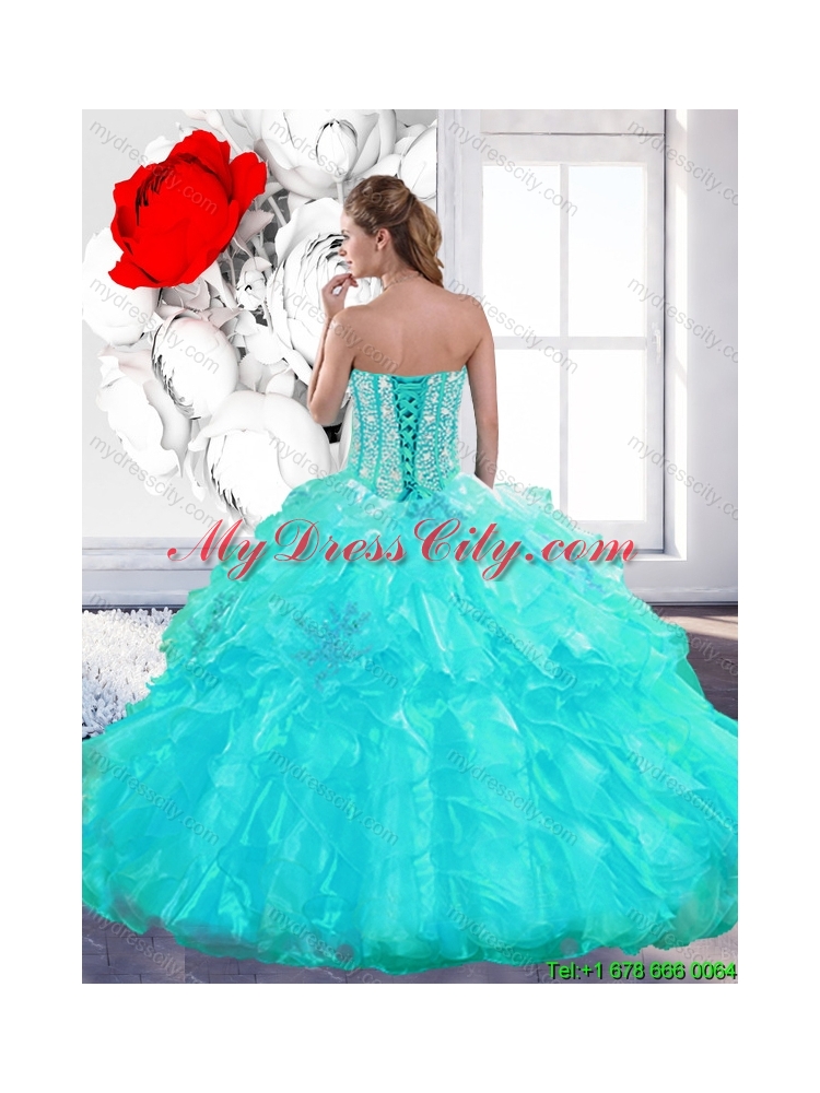 Latest Sweetheart Ball Gown Quinceanera Dresses with Beading and Ruffles