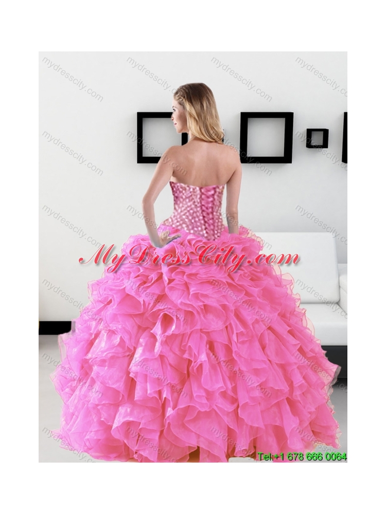 Unique Beading and Ruffles Sweetheart Quinceanera Dresses for 2015