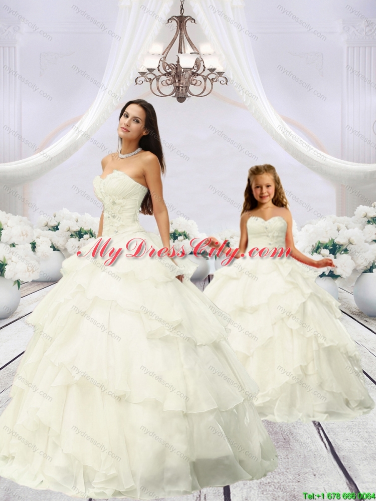 2015 Trendy Beading and Ruching Ivory Princesita Dress