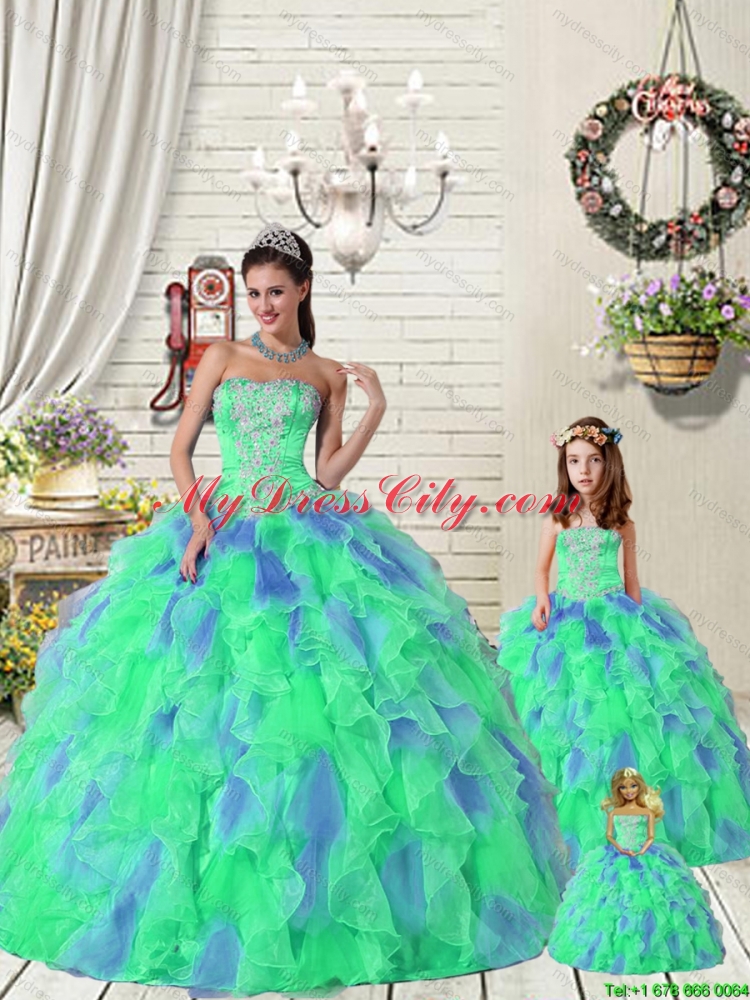 Exquisite Ruffles and Beading Multi-color Princesita Dress for 2015 Summer