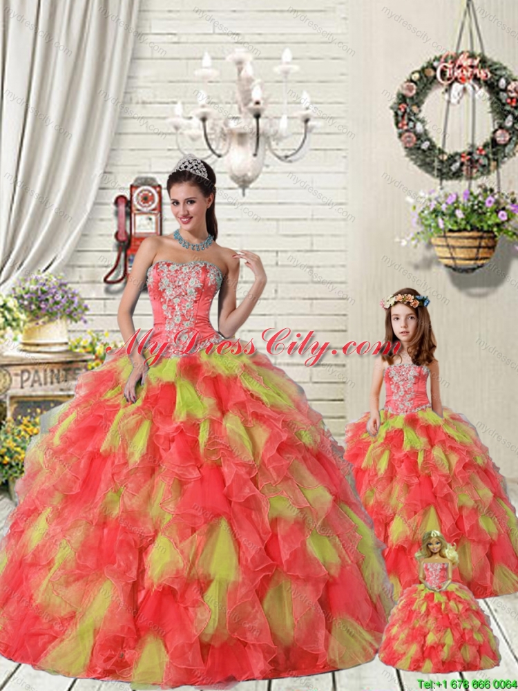 Top Seller Multi-color Princesita Dress with Ruffles and Beading for 2015