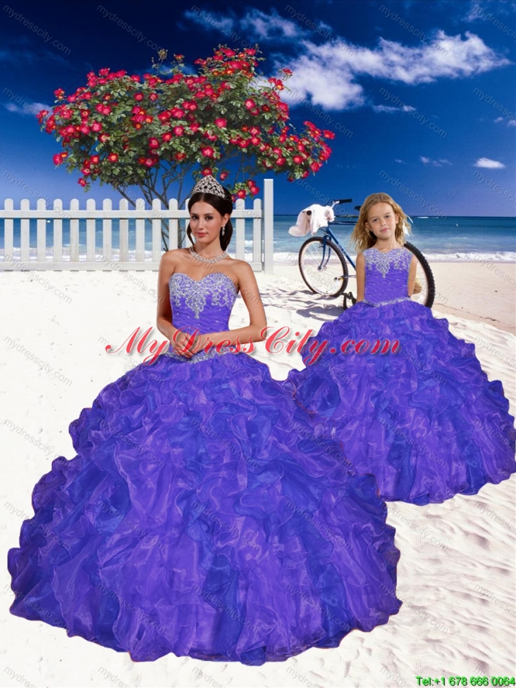 Most Popular Purple Princesita Dress with Appliques and Beading for 2015