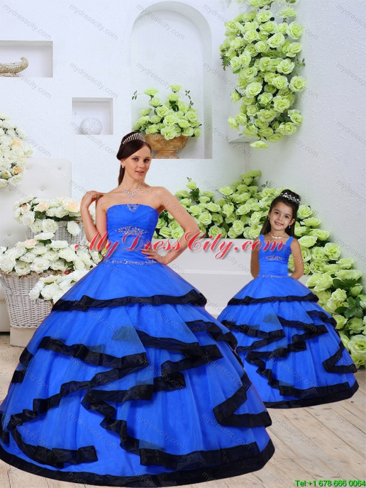 Most Popular Beading and Ruching Royal Blue Princesita Dress for 2015