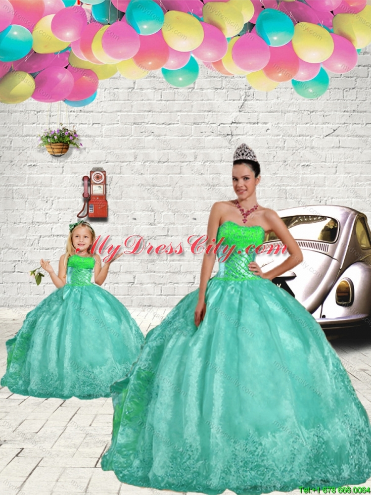 Exquisite Beading and Embroidery Princesita Dress in Apple Green for 2015